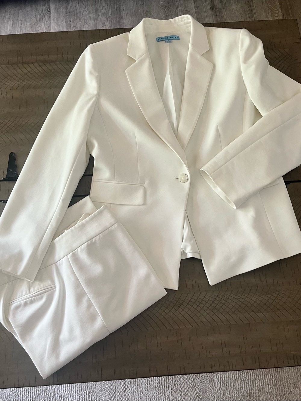 ANTONIO MELANI White Tailored Pantsuit